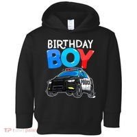 Birthday Police Car Policeman Theme Birthday Toddler Hoodie thumb 0