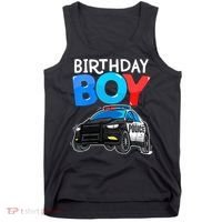 Birthday Police Car Policeman Theme Birthday Tank Top thumb 0