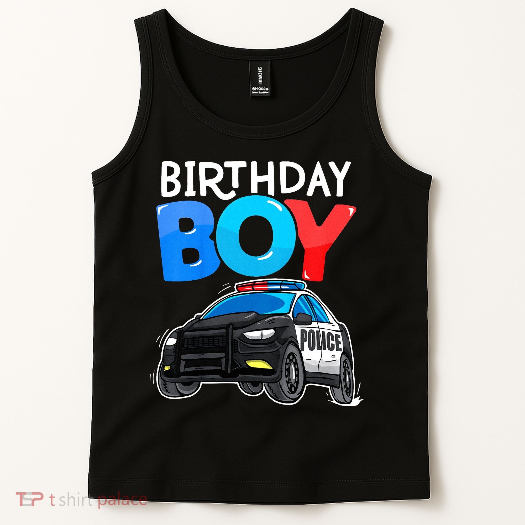 Birthday Police Car Policeman Theme Birthday Tank Top