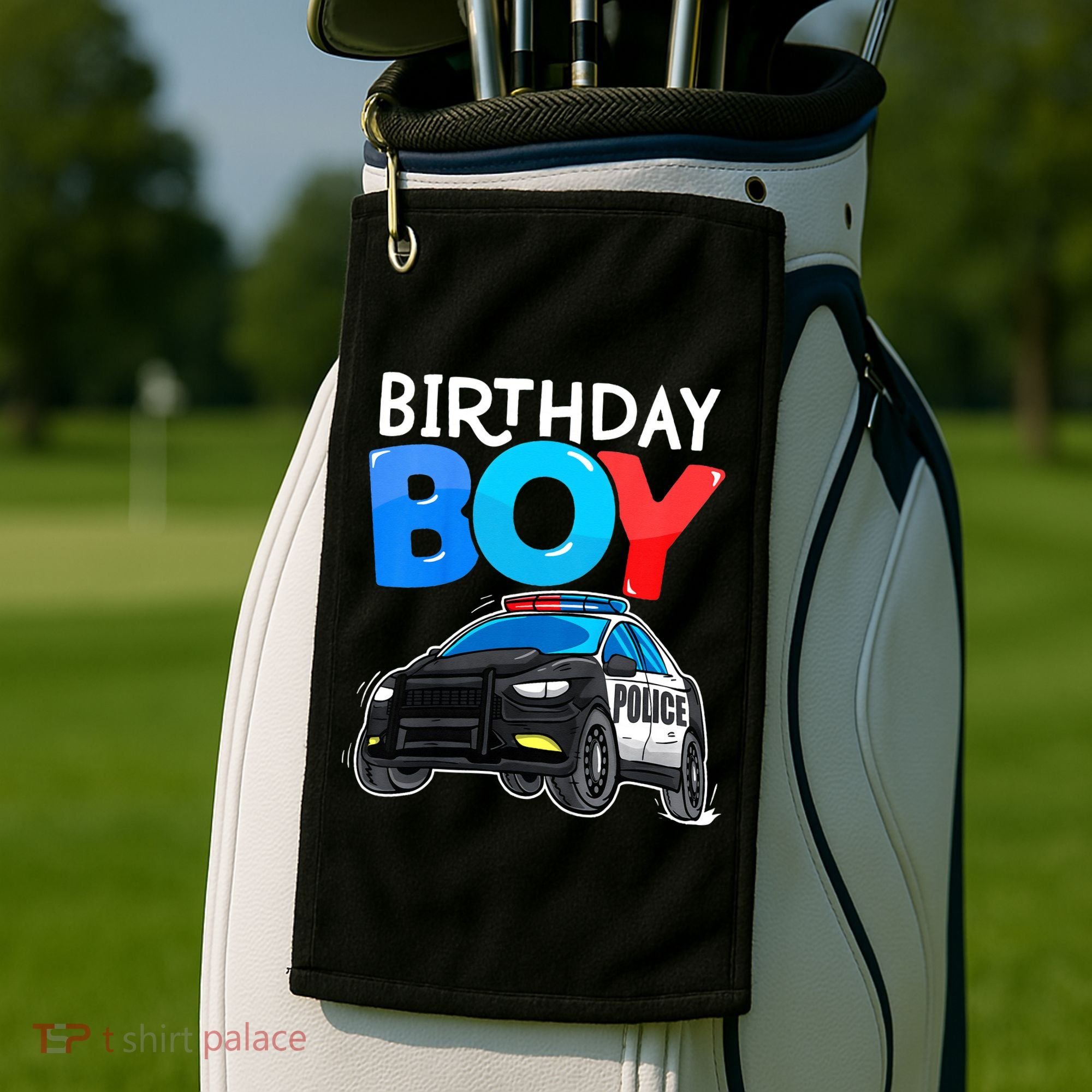 Birthday Police Car Policeman Theme Birthday Golf Towel