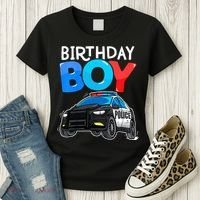 Birthday Police Car Policeman Theme Birthday Women's T-Shirt thumb 3