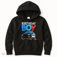 Birthday Police Car Policeman Theme Birthday Kids Hoodie thumb 0