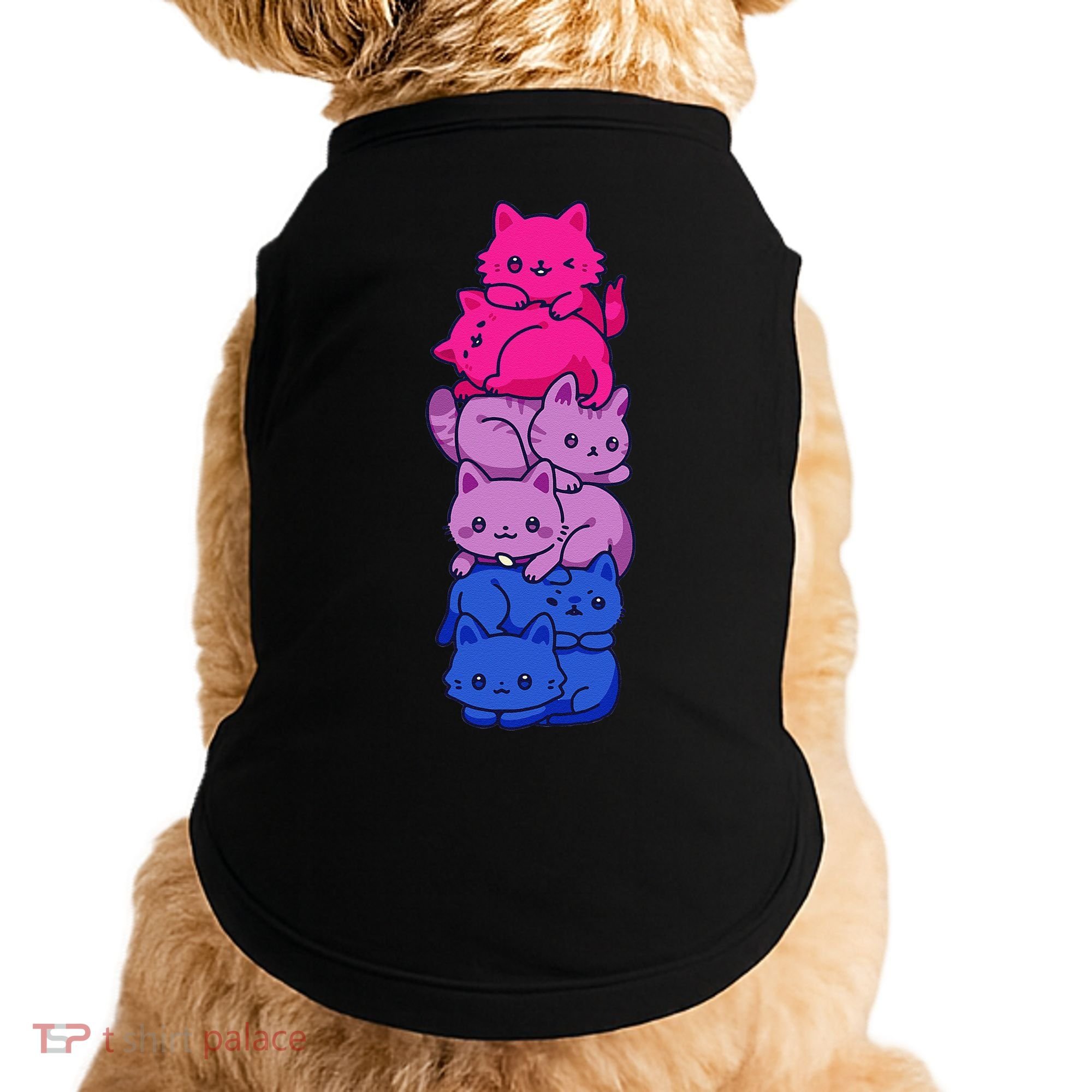 Bi Pride Cat LGBT Bisexual Flag Cute Kawaii Cats Pile Gift Doggie Tank