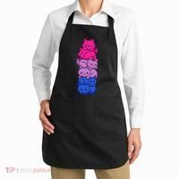 Bi Pride Cat LGBT Bisexual Flag Cute Kawaii Cats Pile Gift Apron thumb 2