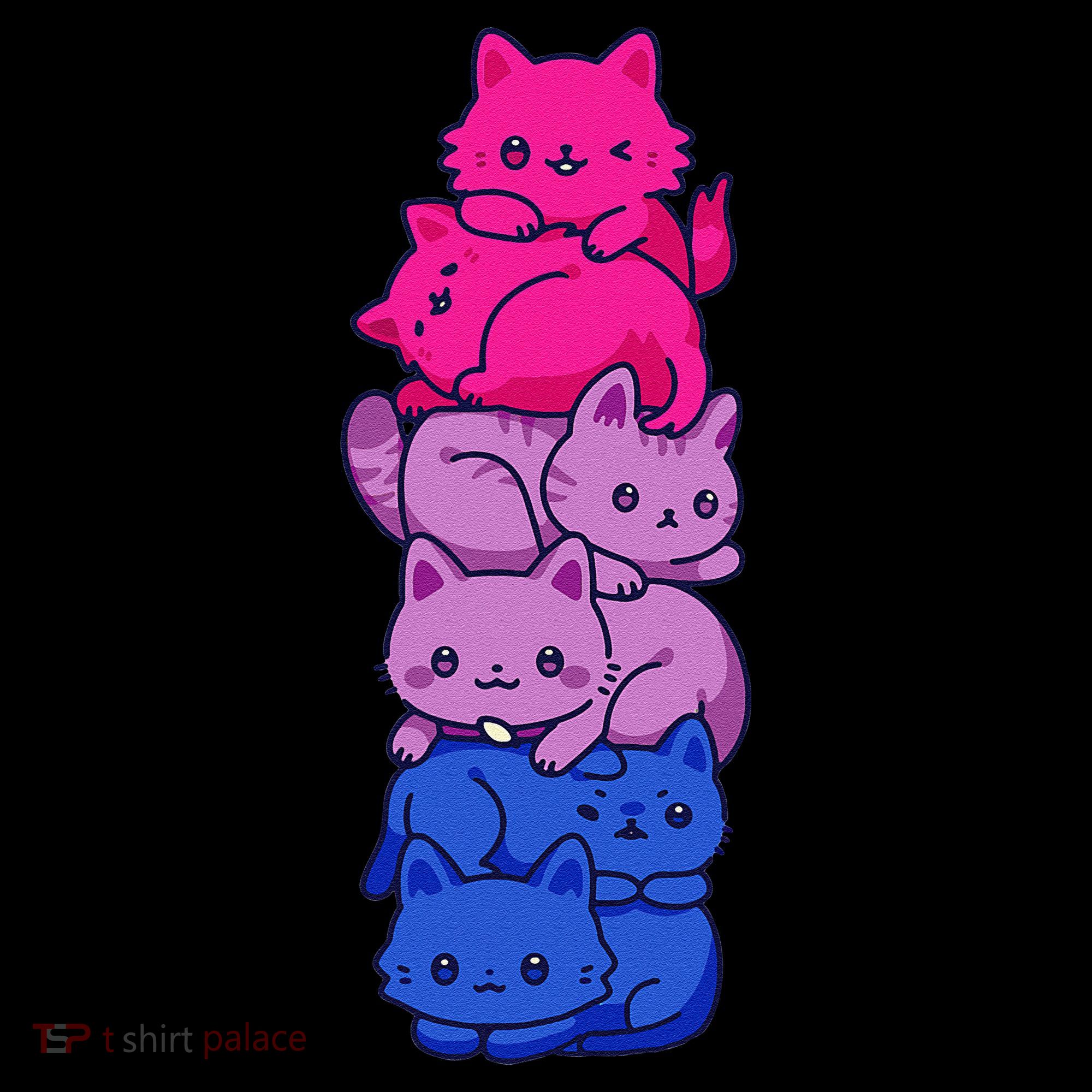 Bi Pride Cat LGBT Bisexual Flag Cute Kawaii Cats Pile Gift Coffee Mug