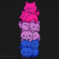 Bi Pride Cat LGBT Bisexual Flag Cute Kawaii Cats Pile Gift Women's Hoodie thumb 2