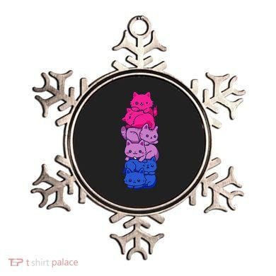 Bi Pride Cat LGBT Bisexual Flag Cute Kawaii Cats Pile Gift Ornament