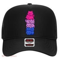Bi Pride Cat LGBT Bisexual Flag Cute Kawaii Cats Pile Gift Hat thumb 0