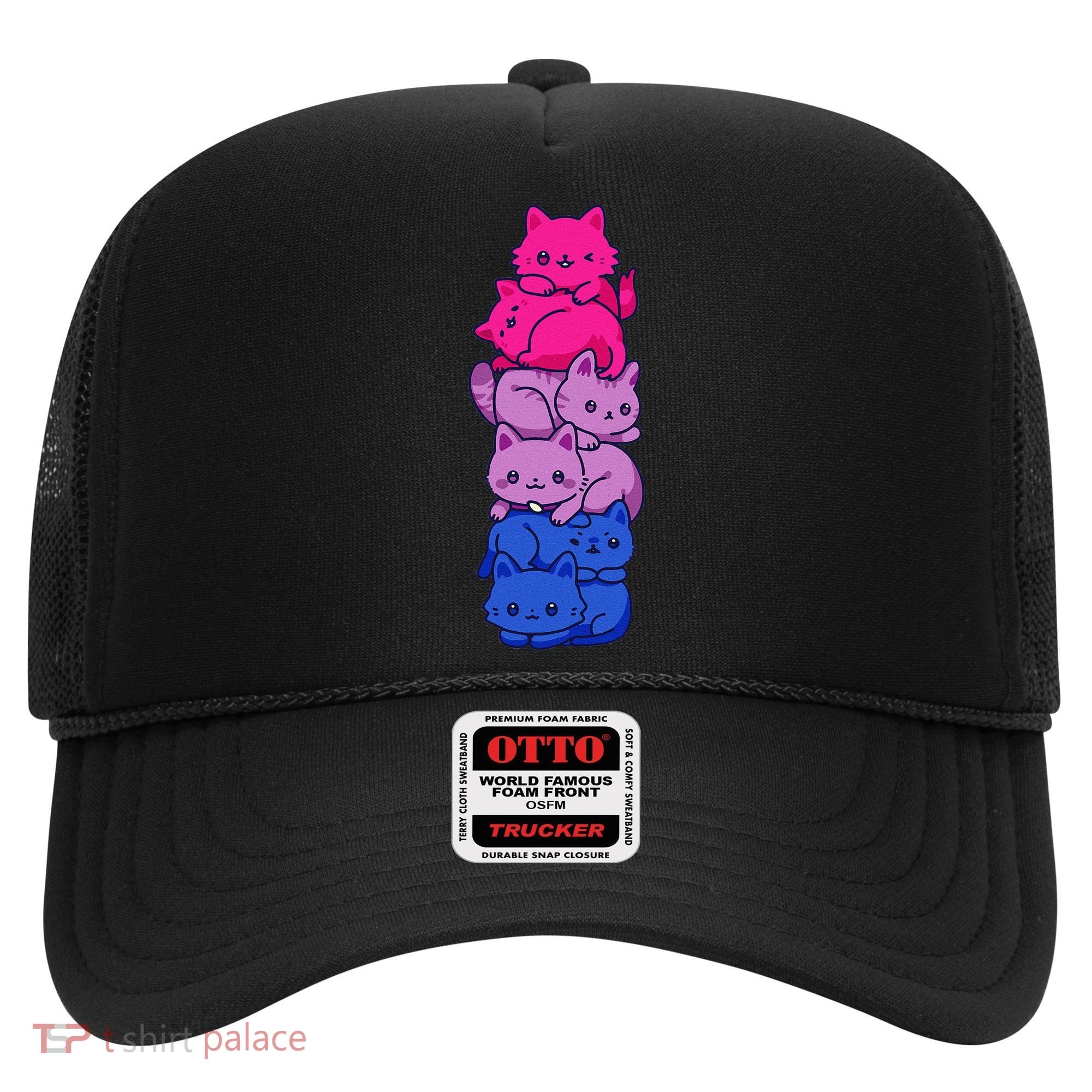 Bi Pride Cat LGBT Bisexual Flag Cute Kawaii Cats Pile Gift Hat