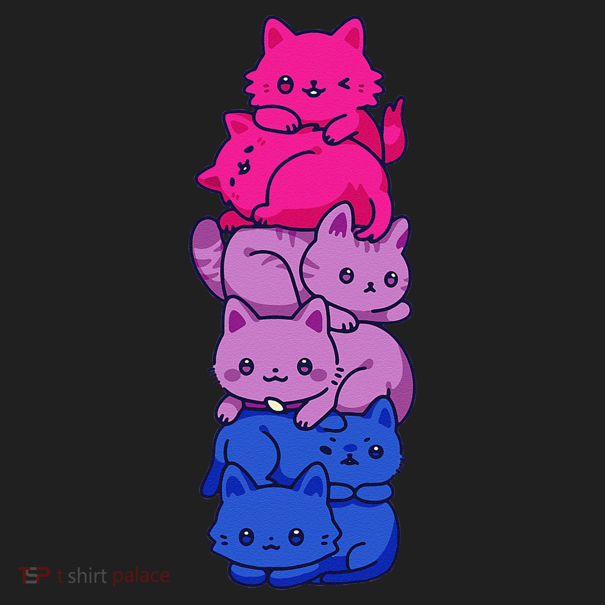 Bi Pride Cat LGBT Bisexual Flag Cute Kawaii Cats Pile Gift Hat