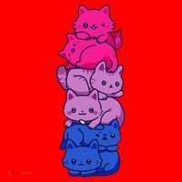 Bi Pride Cat LGBT Bisexual Flag Cute Kawaii Cats Pile Gift Santa Hat thumb 1