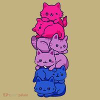 Bi Pride Cat LGBT Bisexual Flag Cute Kawaii Cats Pile Gift Long Sleeve Shirt thumb 2