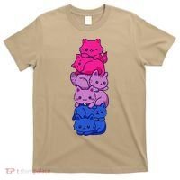 Bi Pride Cat LGBT Bisexual Flag Cute Kawaii Cats Pile Gift T-Shirt thumb 0