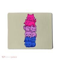 Bi Pride Cat LGBT Bisexual Flag Cute Kawaii Cats Pile Gift Mousepad thumb 0