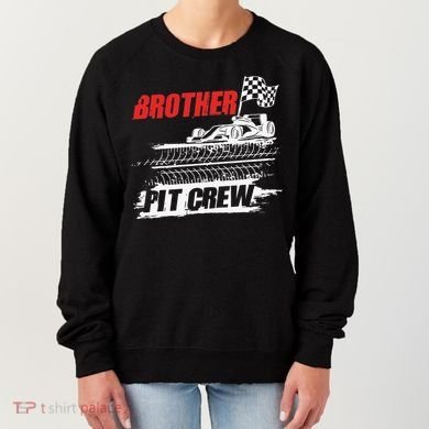 Brother Pit Crew Car Racing Checkered Flag Racer Matching Women's Sweatshirt