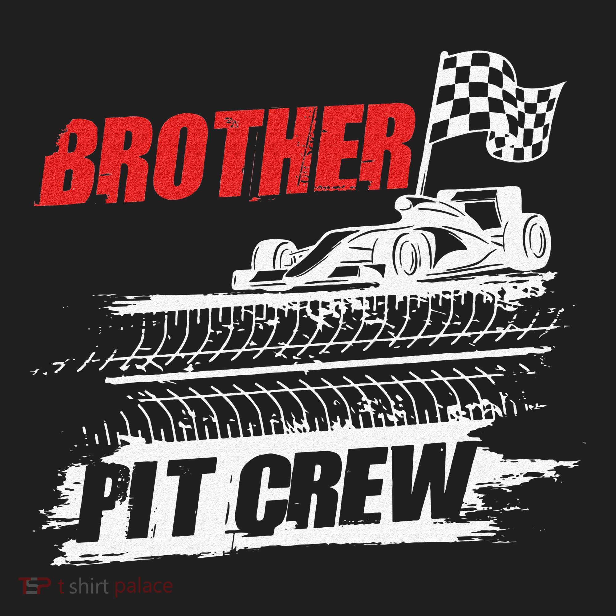 Brother Pit Crew Car Racing Checkered Flag Racer Matching Women's Sweatshirt