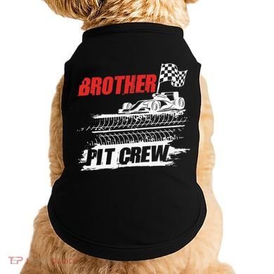 Brother Pit Crew Car Racing Checkered Flag Racer Matching Doggie Tank