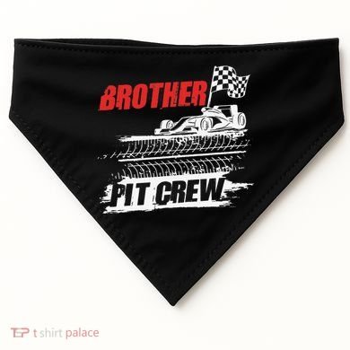Brother Pit Crew Car Racing Checkered Flag Racer Matching USA-Made Doggie Bandana