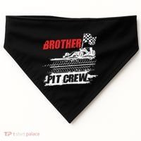 Brother Pit Crew Car Racing Checkered Flag Racer Matching USA-Made Doggie Bandana thumb 0