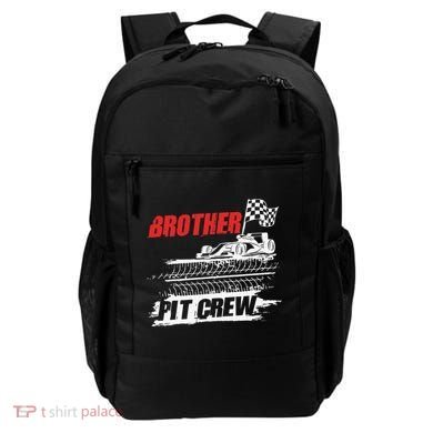 Brother Pit Crew Car Racing Checkered Flag Racer Matching Backpack
