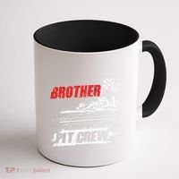 Brother Pit Crew Car Racing Checkered Flag Racer Matching Coffee Mug thumb 1
