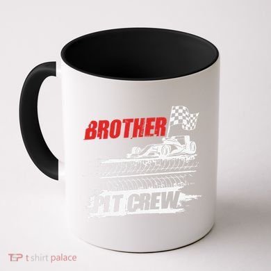 Brother Pit Crew Car Racing Checkered Flag Racer Matching Coffee Mug