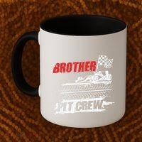 Brother Pit Crew Car Racing Checkered Flag Racer Matching Coffee Mug thumb 2