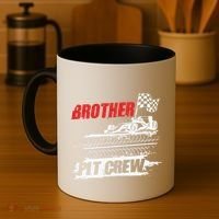 Brother Pit Crew Car Racing Checkered Flag Racer Matching Coffee Mug thumb 4