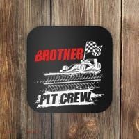 Brother Pit Crew Car Racing Checkered Flag Racer Matching Coaster thumb 0