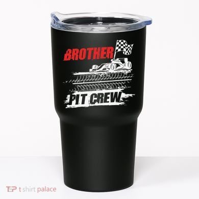 Brother Pit Crew Car Racing Checkered Flag Racer Matching Tumbler