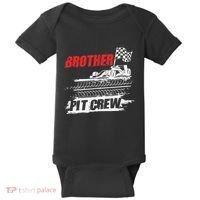 Brother Pit Crew Car Racing Checkered Flag Racer Matching Baby Bodysuit thumb 0