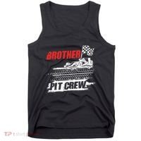 Brother Pit Crew Car Racing Checkered Flag Racer Matching Tank Top thumb 0