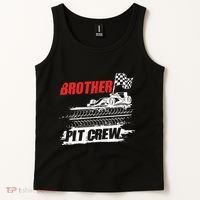 Brother Pit Crew Car Racing Checkered Flag Racer Matching Tank Top thumb 2