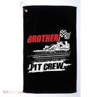 Brother Pit Crew Car Racing Checkered Flag Racer Matching Golf Towel thumb 0