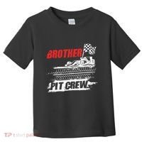 Brother Pit Crew Car Racing Checkered Flag Racer Matching Toddler T-Shirt thumb 0