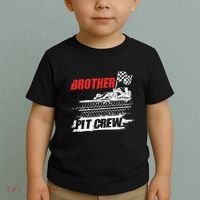 Brother Pit Crew Car Racing Checkered Flag Racer Matching Toddler T-Shirt thumb 2