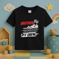 Brother Pit Crew Car Racing Checkered Flag Racer Matching Toddler T-Shirt thumb 3