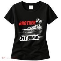 Brother Pit Crew Car Racing Checkered Flag Racer Matching Women's T-Shirt thumb 0