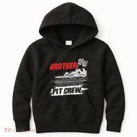 Brother Pit Crew Car Racing Checkered Flag Racer Matching Kids Hoodie thumb 0