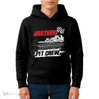 Brother Pit Crew Car Racing Checkered Flag Racer Matching Kids Hoodie thumb 4