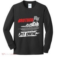 Brother Pit Crew Car Racing Checkered Flag Racer Matching Kids Long Sleeve Shirt thumb 0