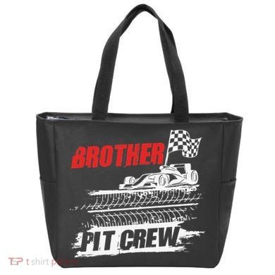 Brother Pit Crew Car Racing Checkered Flag Racer Matching Tote Bag