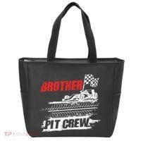 Brother Pit Crew Car Racing Checkered Flag Racer Matching Tote Bag thumb 0