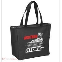 Brother Pit Crew Car Racing Checkered Flag Racer Matching Tote Bag thumb 2
