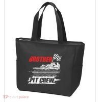 Brother Pit Crew Car Racing Checkered Flag Racer Matching Tote Bag thumb 3