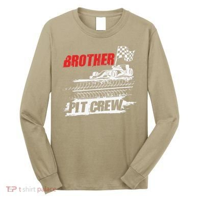 Brother Pit Crew Car Racing Checkered Flag Racer Matching Long Sleeve Shirt