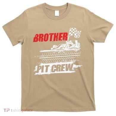 Brother Pit Crew Car Racing Checkered Flag Racer Matching T-Shirt