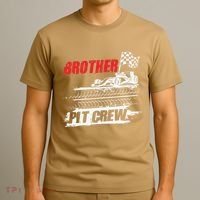Brother Pit Crew Car Racing Checkered Flag Racer Matching T-Shirt thumb 3