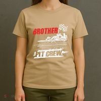 Brother Pit Crew Car Racing Checkered Flag Racer Matching T-Shirt thumb 4