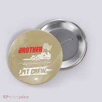 Brother Pit Crew Car Racing Checkered Flag Racer Matching Button thumb 0